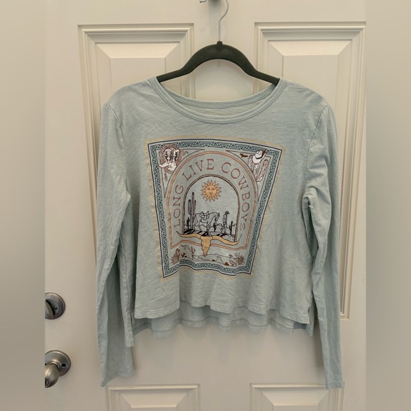 WRANGLER WOMEN'S COWBOYS DESERT LONG SLEEVE GRAPHIC TEE Size Small - Picture 1 of 6